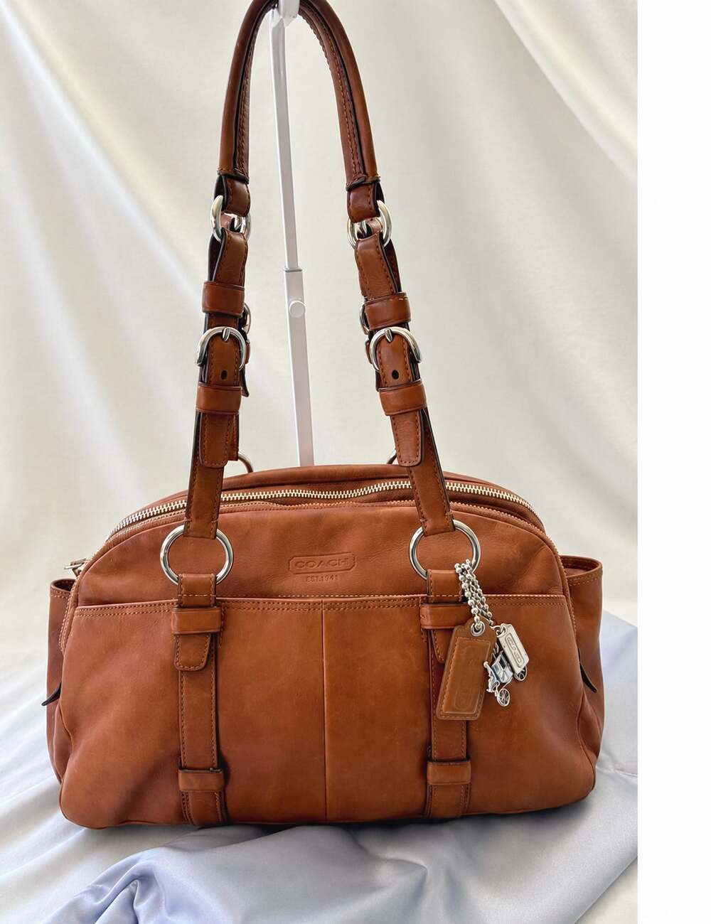 Coach Bonnie Soho 12696 British Tan Leather Slouchy Satchel Shoulder Bag Y2K